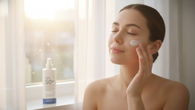 Flat lay of gentle skincare products suitable for birthmark removal aftercare routine.