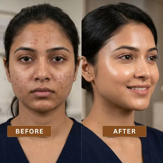 Hollywood Facial Before and After - Pigmentation Improvement