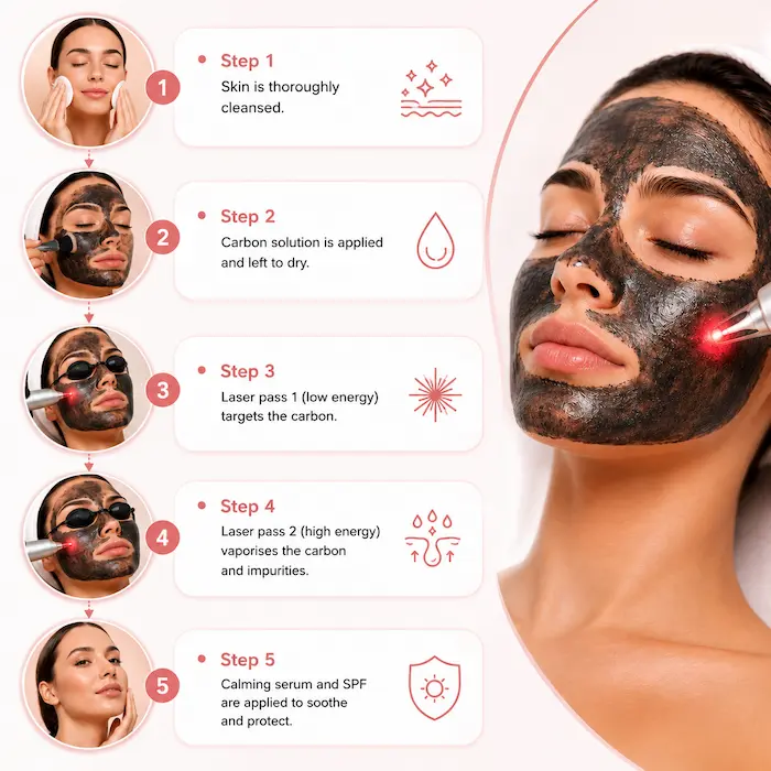 Carbon Peel Procedure Steps at Truly Permanent Beauty Clinic Kolkata