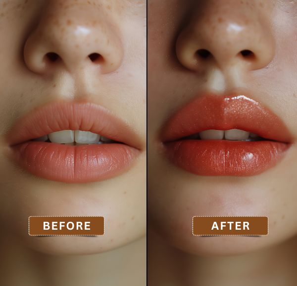 Laser lip lightening treatment in Kolkata before and after at Truly Permanent Beauty, highlighting lip lightening treatment cost.