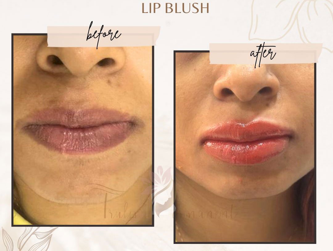 Before after lip Blushing treatment