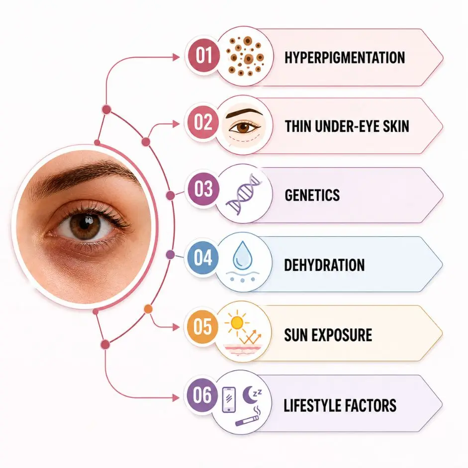 What Causes Dark Circles Under Eyes? at Truly Permanent Beauty Kolkata